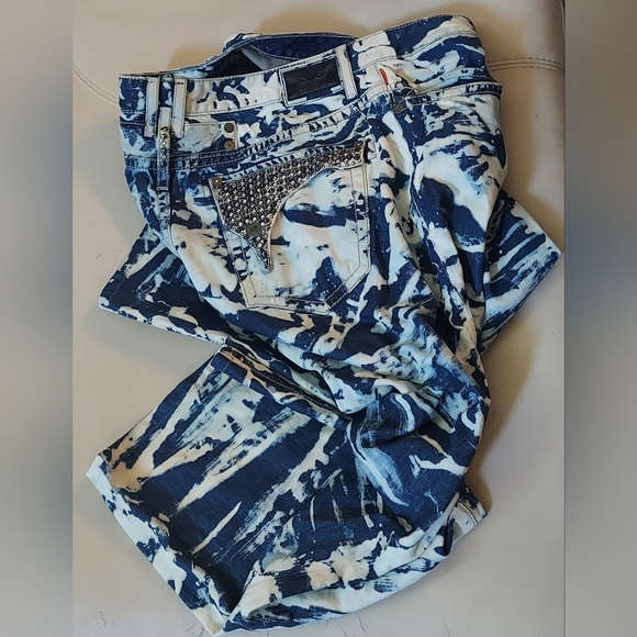 ROBIN'S JEAN LNG FLP MEN'S ACID DYE STUDDED POCKETS BOOT LEG JEANS SIZE 42 X 30 - Picture 12 of 12